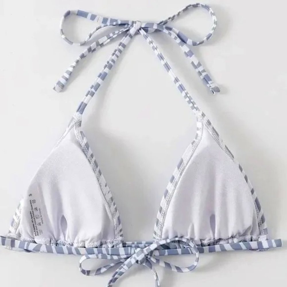 Womens stretch zebra print bikini top size L - Picture 2 of 3